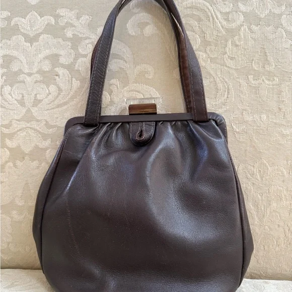 Vintage Kiss lock brown leather purse - Picture 11 of 11